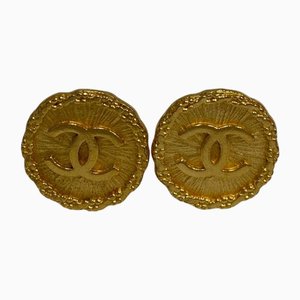 93a Coco Mark Logo Motif Earrings in Gold from Chanel, Set of 2
