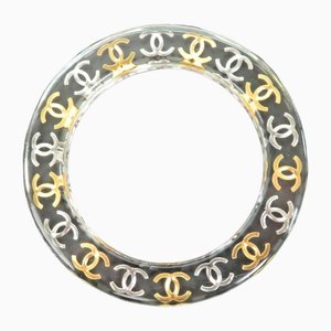 Bangle Bracelet Here Mark in Resin/Metal Clear/Gold/Silver from Chanel