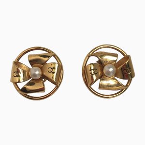Earrings Here Mark in Gold from Chanel, Set of 2