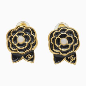 Camellia Earrings with Flower Motif from Chanel, Set of 2