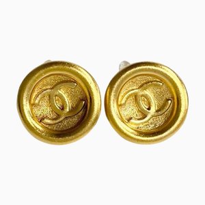95 A Coco Mark Motif Earrings in Gold from Chanel, 1995, Set of 2