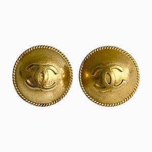 94A Engraved Coco Mark Metal Earrings from Chanel, 1994, Set of 2