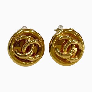 Chanel Vintage Coco Mark Motif Earrings Ear Cuff Accessories Women's Gold, Set of 2
