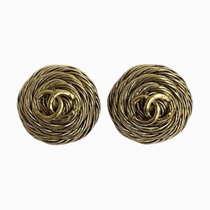 Chanel Cocomark 94A Accesorios de la marca de color dorado Pendientes para mujer, Juego de 2