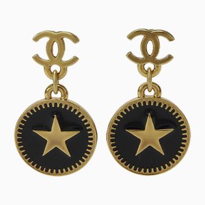 Earrings Gold Black Coco Mark Star Swing Plated 01p Gp from Chanel, Set of 2