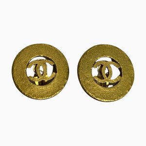 94P Engraved Coco Mark Metal Earrings from Chanel, 1994, Set of 2