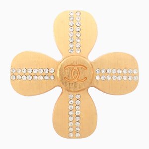 Broche de trébol de diamantes de imitación Coco Mark de Chanel