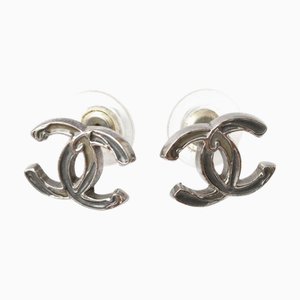 Coco Mark CC Gunmetal Earrings from Chanel, Set of 2