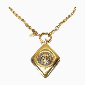Coco Mark Diamond Gold Plated Necklace from Chanel