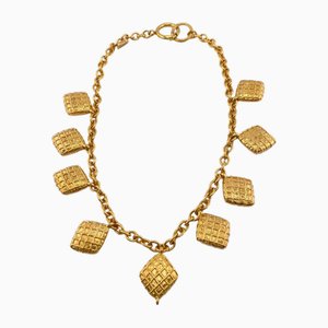 Matelasse Diamond Necklace in Gold from Chanel