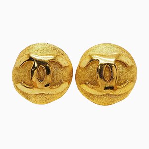 Large Round 2 9 Coco Earrings in Gold from Chanel, Set of 2