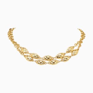 CHANEL Matelasse Long Chain Necklace Gold Plated Ladies