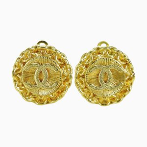 Chanel Coco Mark Earrings Gold Vintage Ladies Gp Plated 95A Accessories Accessories Coco, Set of 2