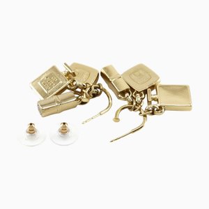 Earrings Here Mark Swing in Gold Plate from Chanel, Set of 2