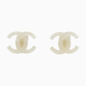 Coco Mark Earrings in Plastic from Chanel, France, Set of 2