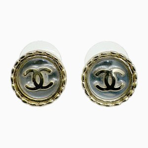 Earrings Here Mark Round A21s Gold from Chanel, Set of 2