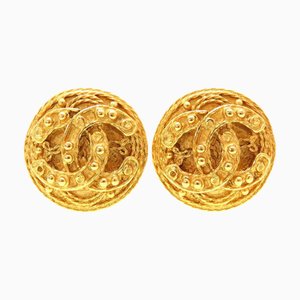 Orecchini Chanel Cocomark 04A in metallo dorato, set di 2