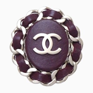 Cocomark Brooch B16-B Gold X Bordeaux Gp Plated Lambskin from Chanel