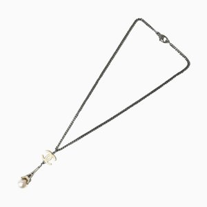 CHANEL Halsketten-Anhänger-Accessoires markieren hier CC Eiffelturm Perlenmotiv weiß
