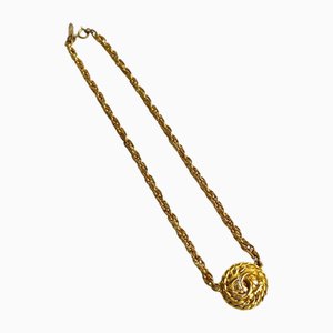 Cocomark Motif Chain Necklace Pendant Gold from Chanel