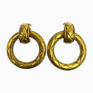 Matelasse Circle Earrings Gp Gold from Chanel, Set of 2