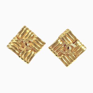 Coco Mark Earrings Metal Ladies Gold from Chanel, Set of 2