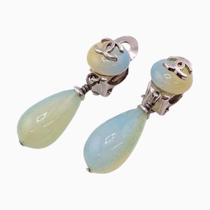 Coco Mark Earrings in Blue from Chanel, 1999, Set of 2