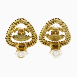 Coco Mark Earrings Gold Plated 28 from Chanel, Set of 2