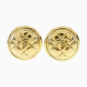 Vintage Gold Plated Earrings from Chanel, Set of 2