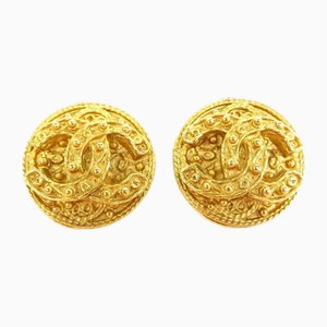 Earrings Here Mark Metal Gold from Chanel, Set of 2