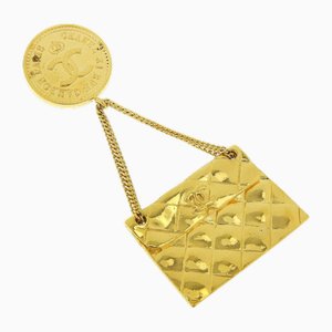 Bag Motif Brooch Here Mark Matelasse Gold Plated from Chanel