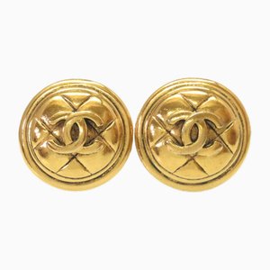 Coco Mark Matelasse Gold Earrings 0049 from Chanel, Set of 2