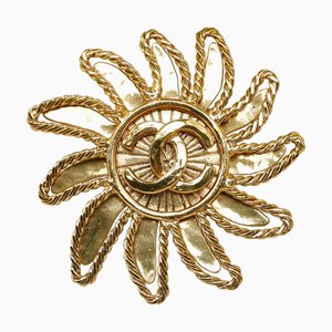 CHANEL Sun Motif Brooch Gold Plated Ladies