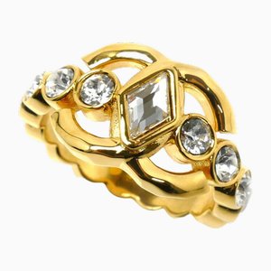 Anillo Band de diamantes de imitación en oro de Chanel