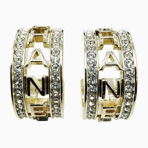 Earrings Coco Mark Hoop B21k Rhinestone Gold Womens from Chanel, Set of 2