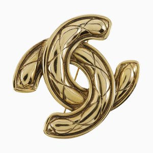 CHANEL COCO Spilla con marchio Matelasse placcata in oro ca. 31.4g Donna I111624151