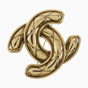 Coco Mark Brooch Matelasse in Gold Plate from Chanel
