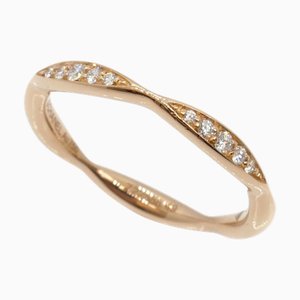 CHANEL K18PG Anillo de media eternidad con camelia en oro rosa J10836 Diamante 49 2.2g Señoras