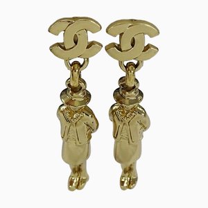 Chanel Earrings Women's Brand Coco Mademoiselle Gold Binaural Accessories 02P, Set of 2