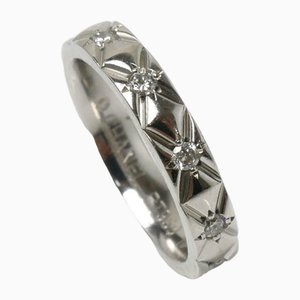 Pt950 Platinum Matelasse Medium 10p Diamond Ring from Chanel
