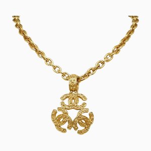 Triple Coco Mark Necklace in Gold Plate from Chanel