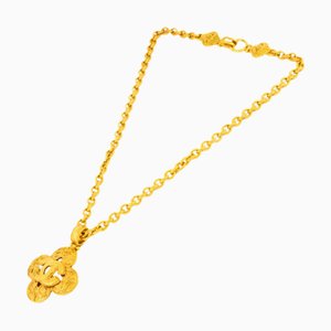 Coco Mark Clover Necklace in Metal Gold from Chanel, 1996