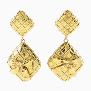 Chanel Quilted Gold Plated Ladies Earrings, Set of 2