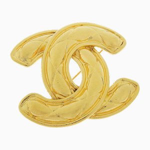 Broche Cocomark Matelasse vintage para mujer bañado en oro de Chanel