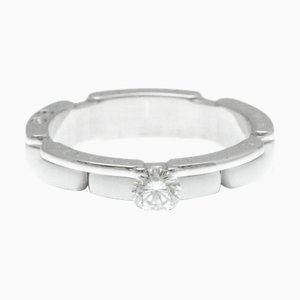 CHANEL Ultra Collection 1P Diamond Ring Small Size Ceramic, White Gold [18K] Fashion Diamond Band Ring Argento, Bianco