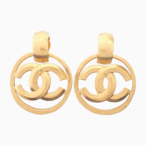 CC Coco Mark Circle Earrings in Gold from Chanel, Set of 2