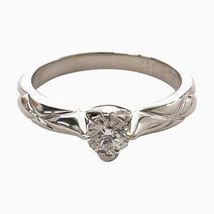 CHANEL Matelasse Fine Jewelry Ring Pt950 Platin Diamant 8.5 Silber Damen