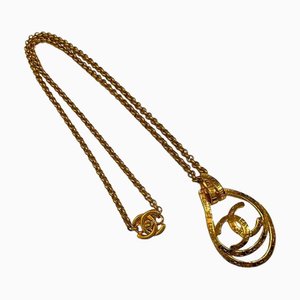 Vintage Coco Mark Teardrop Turnlock Necklace from Chanel