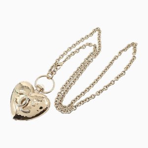 Heart Coco Mark Locket Long Necklace Gold B22c Accessories from Chanel