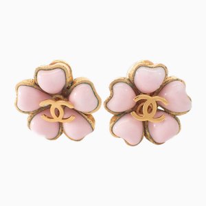 Gripoa Cherry Blossom Motif Earrings from Chanel, Set of 2